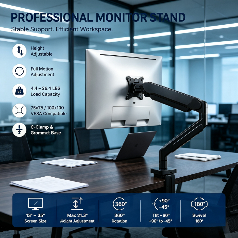 Dual Monitor Desk Setup - Adjustable Height Dual Mount Desktop Monitor
