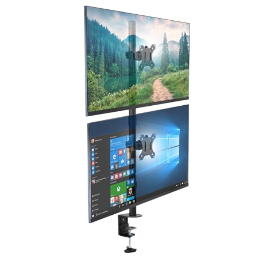 Dual Monitor Desk Setup - Vertical Dual Monitor Mount for Office