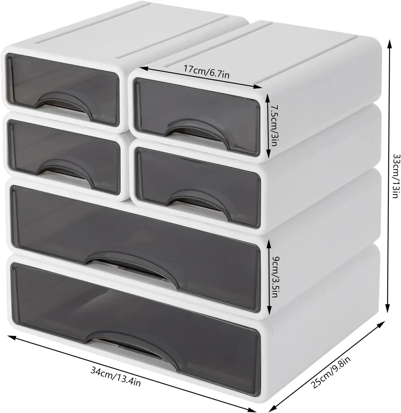 Desk Drawer Unit - PP Rectangular Desktop Storage Organizer 13.49.813