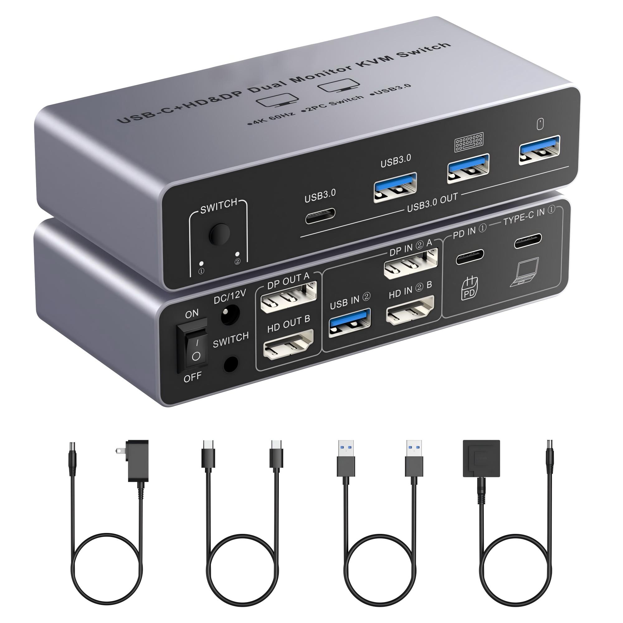 HDM DP KVM Switch 2 Monitor 2  - Dual Monitor Desk Setup avis et prix