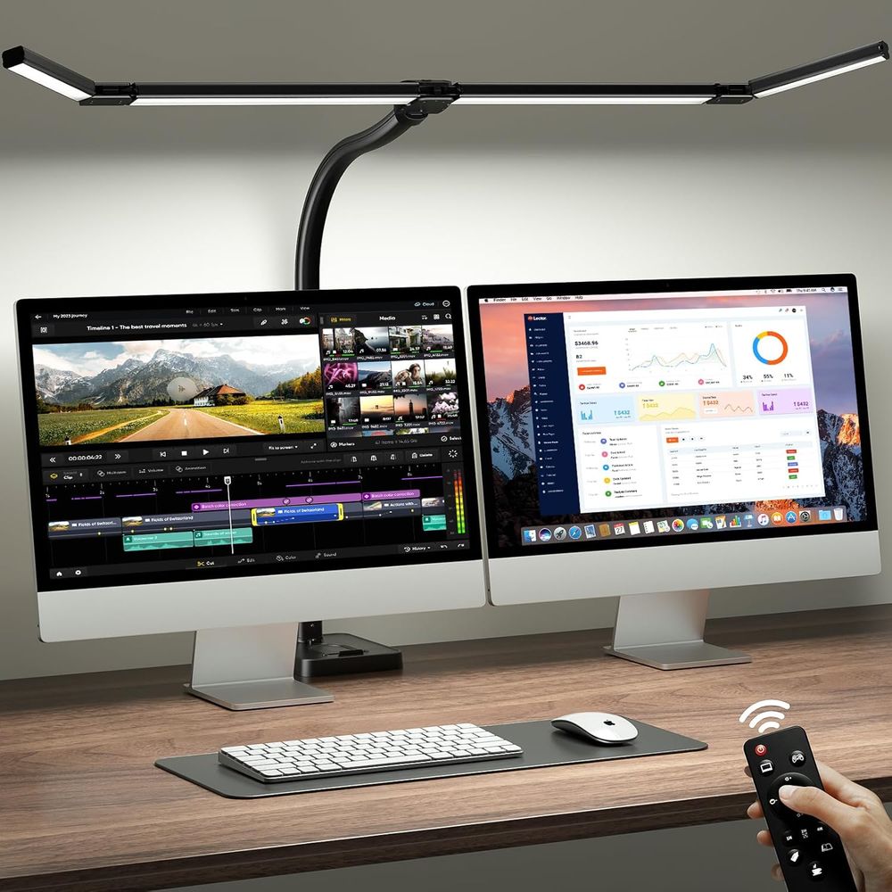 42-inch LED Desk Lamp with Adj - Dual Monitor Desk Setup avis et prix