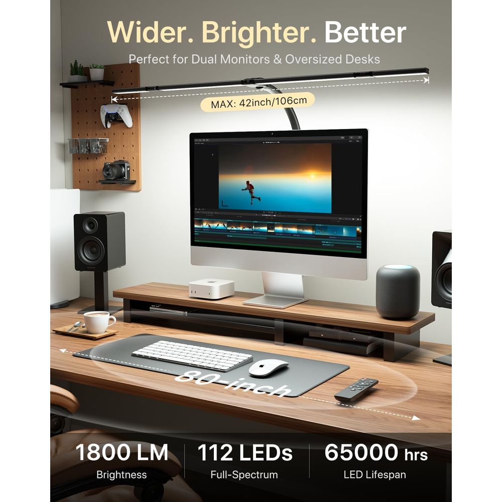 42-inch LED Desk Lamp with Adj - Dual Monitor Desk Setup avis et prix