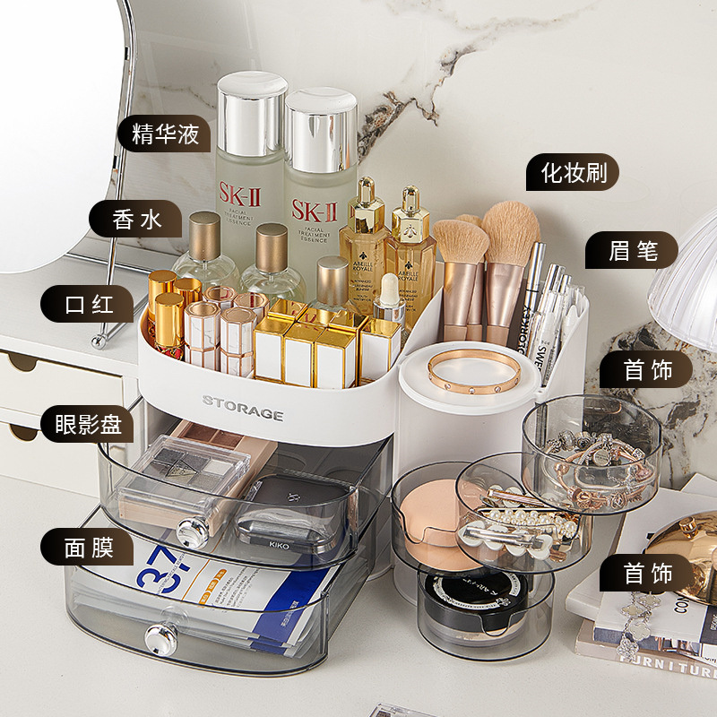 360 Degree Rotating Makeup Bru - Desk Drawer Unit avis et prix