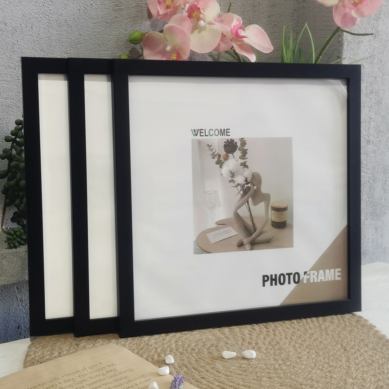 3Pcs Wood Square Photo Frames  - Desk Setup Poster avis et prix