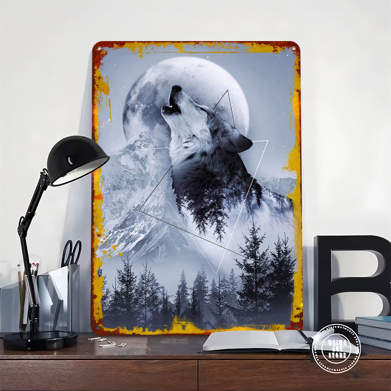 Howl With the Wolf Tin Poster  - Desk Setup Poster avis et prix