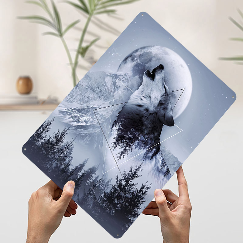 Howl With the Wolf Tin Poster  - Desk Setup Poster avis et prix