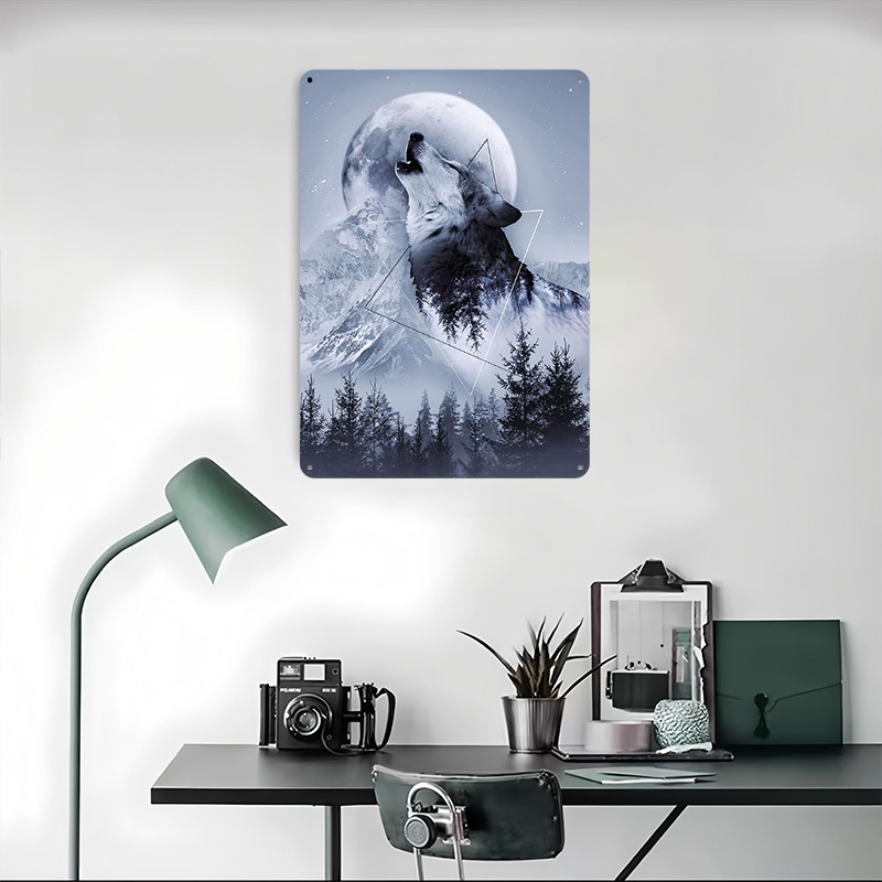 Howl With the Wolf Tin Poster  - Desk Setup Poster avis et prix
