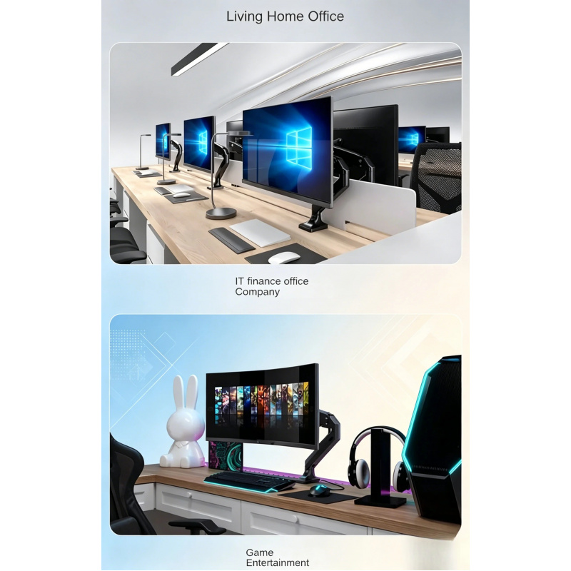 Adjustable Height Dual Mount D - Dual Monitor Desk Setup avis et prix