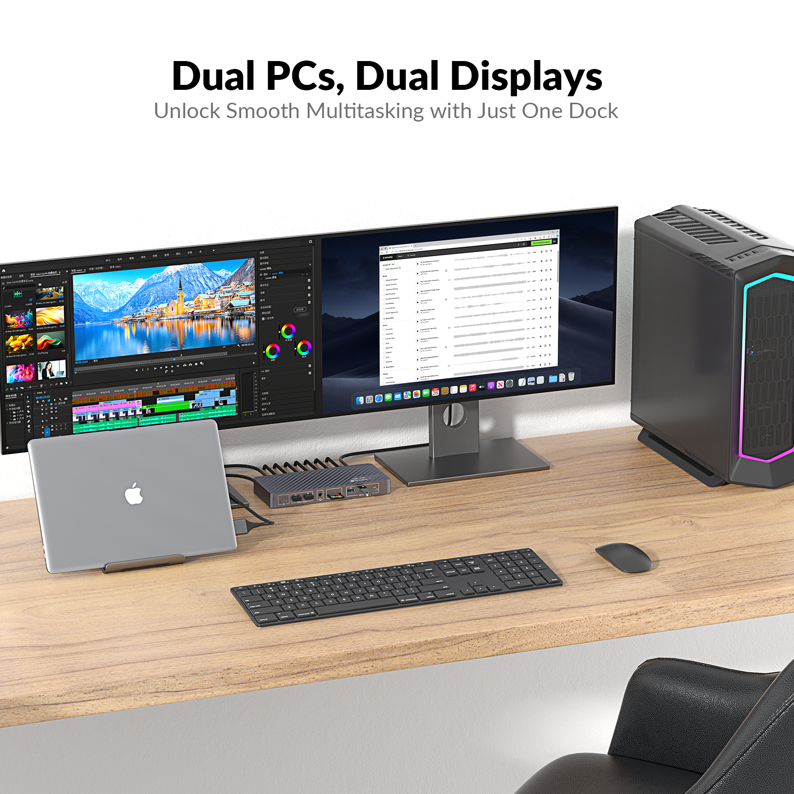 USB-C Docking Station for MacB - Dual Monitor Desk Setup avis et prix