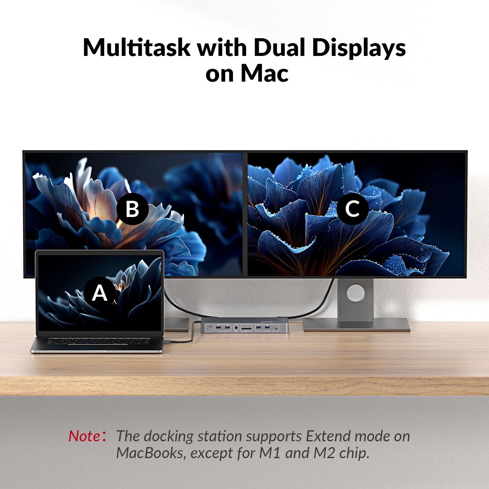 USB-C Docking Station for MacB - Dual Monitor Desk Setup avis et prix