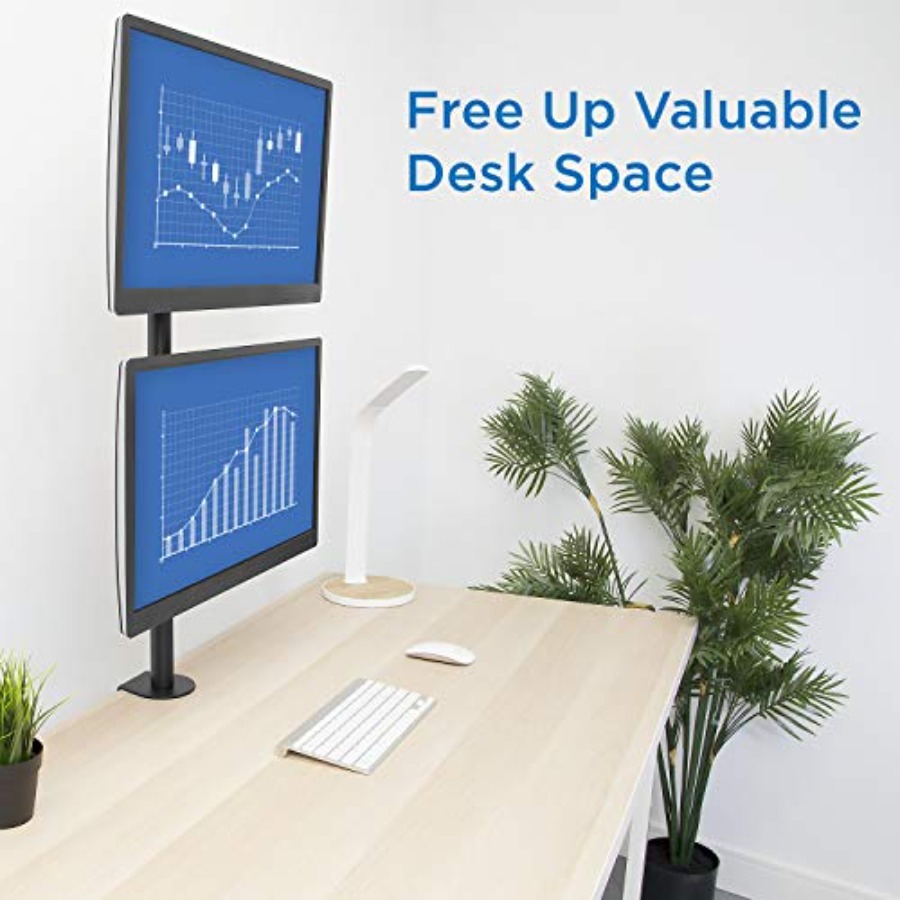 Vertical Dual Monitor Mount fo - Dual Monitor Desk Setup avis et prix