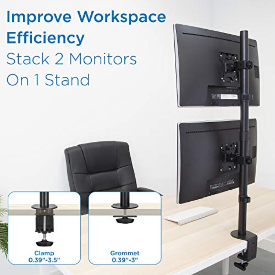 Vertical Dual Monitor Mount fo - Dual Monitor Desk Setup avis et prix