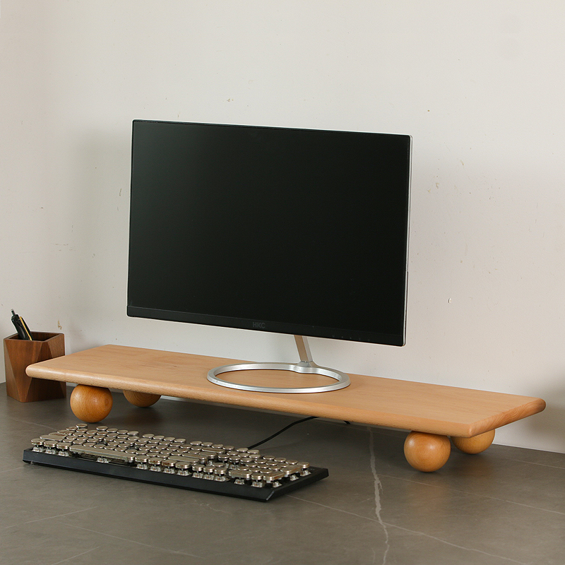 Natural Wood Desktop Riser Dua - Dual Monitor Desk Setup avis et prix