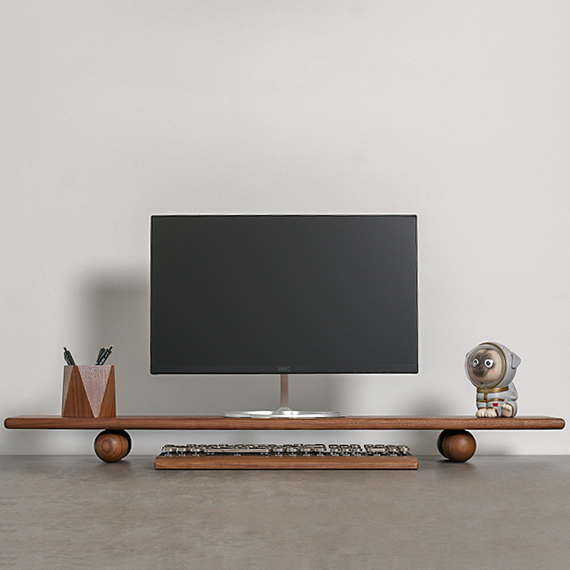 Natural Wood Desktop Riser Dua - Dual Monitor Desk Setup avis et prix