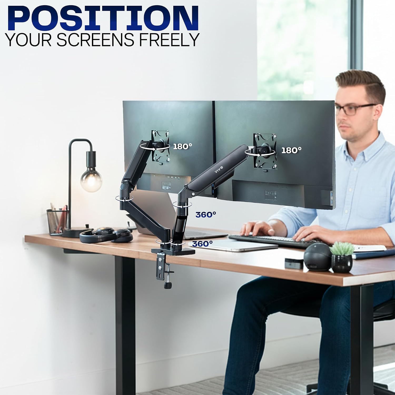 Dual Monitor Stand, Fully Adju - Dual Monitor Desk Setup avis et prix