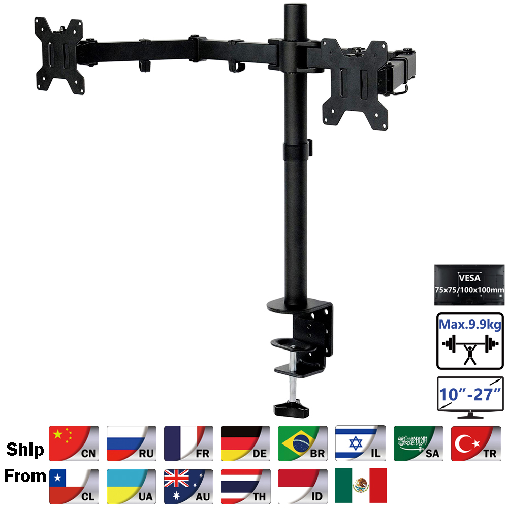 MS02 Desktop Clamping Full Mot - Dual Monitor Desk Setup avis et prix