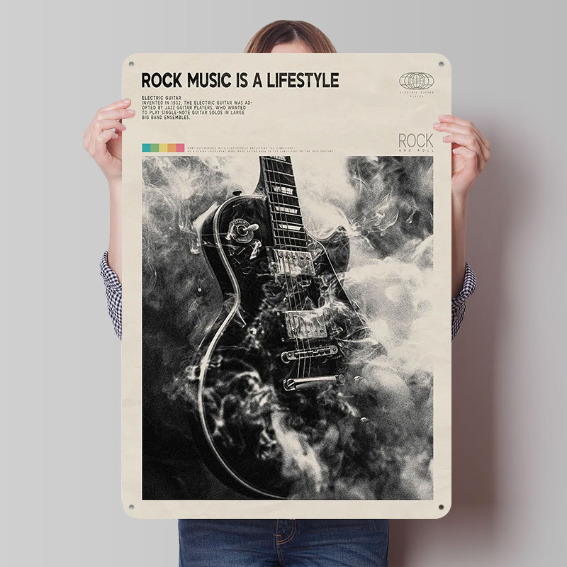 Rock Music Lifestyle Tinplate  - Desk Setup Poster avis et prix