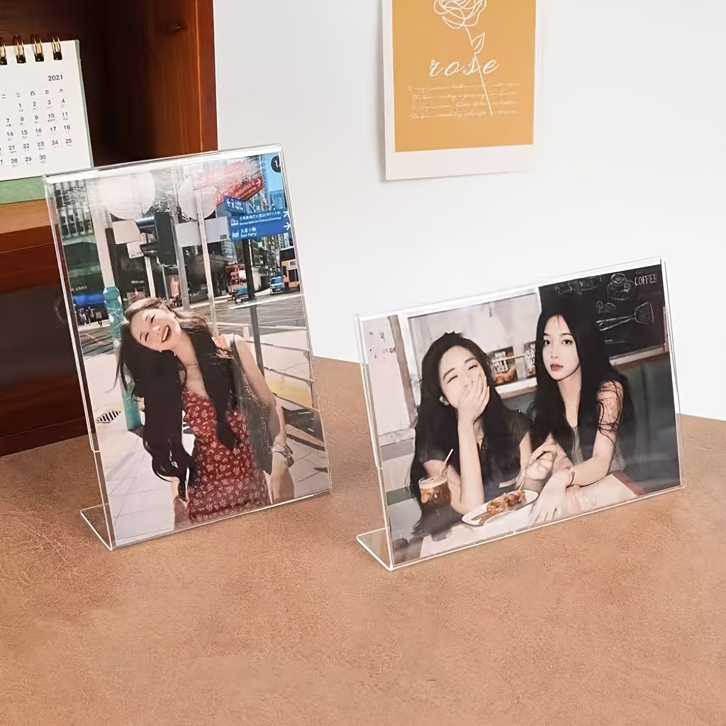 4-Pack Acrylic Sign Holder | T - Desk Setup Poster avis et prix