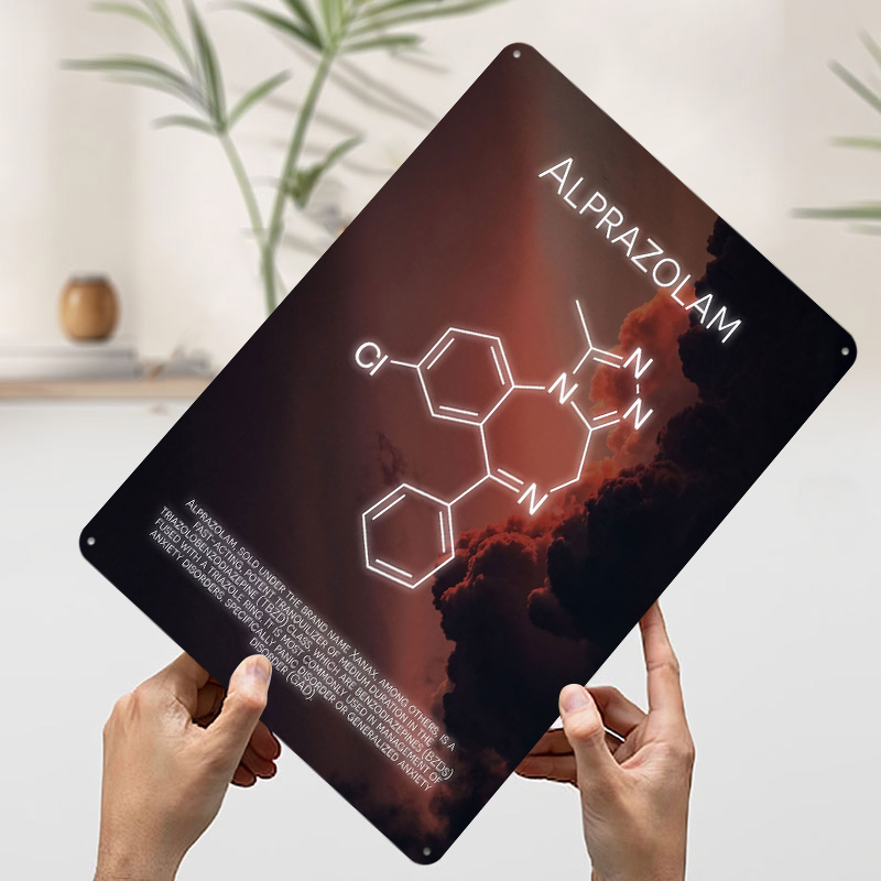 Alprazolam Molecule Tinplate P - Desk Setup Poster avis et prix