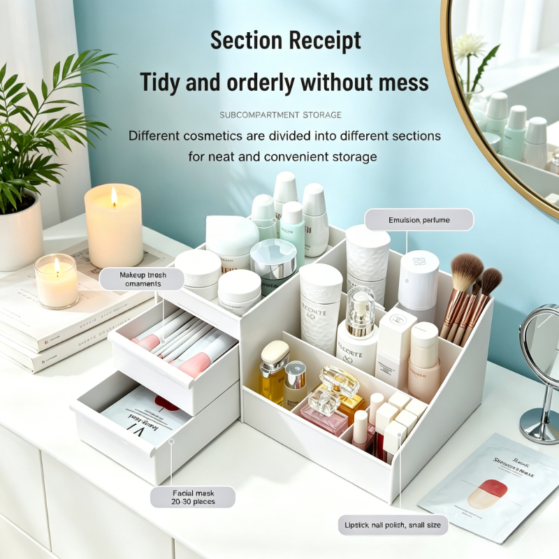 Desktop White Plastic Makeup S - Desk Drawer Unit avis et prix