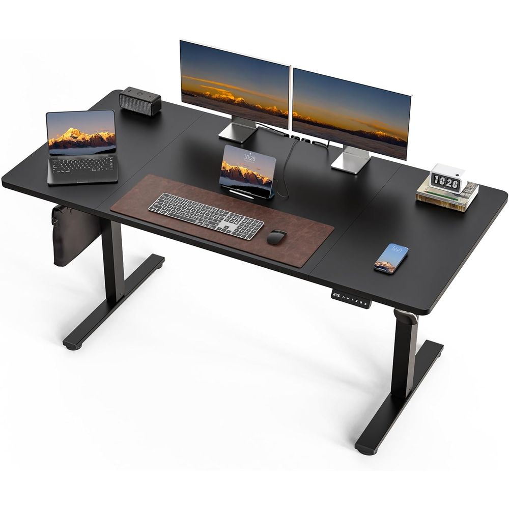 Large 63x30 Electric Adjustabl - Dual Monitor Desk Setup avis et prix