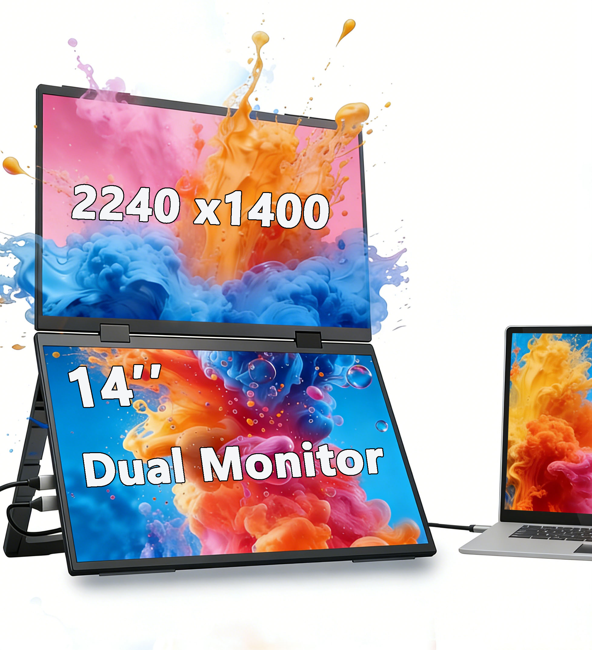 14‘’ Dual Portable Monitor Sta - Dual Monitor Desk Setup avis et prix