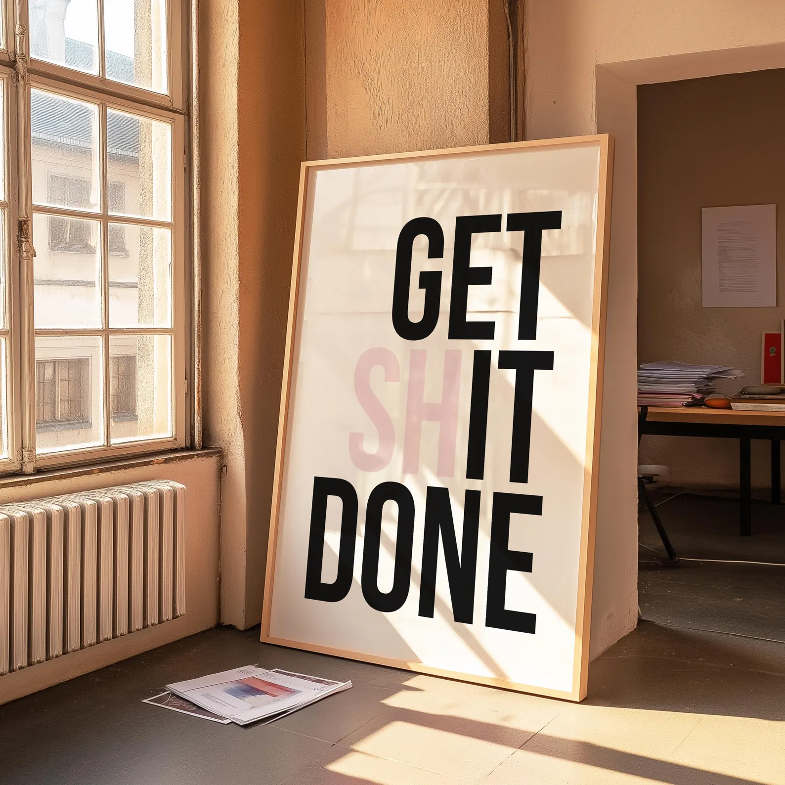 Get Shit Done, Office Art, Mot - Desk Setup Poster avis et prix