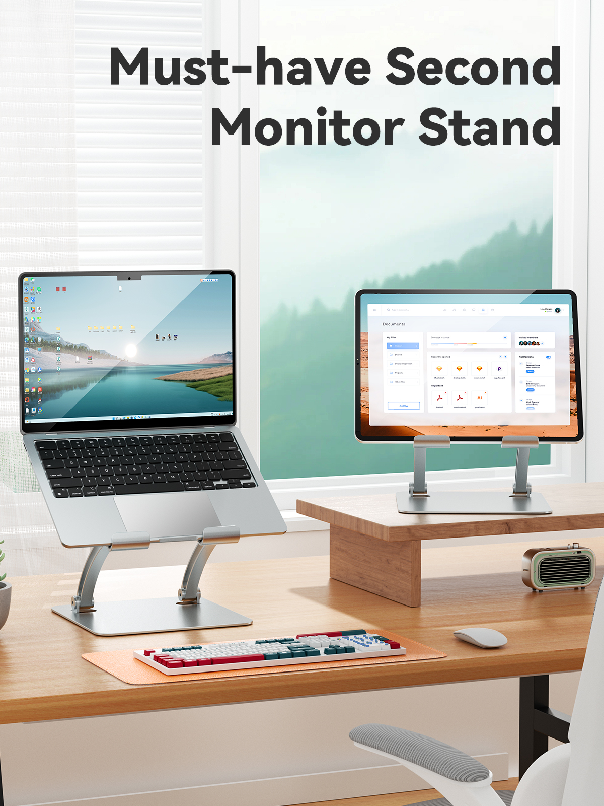Tablet Holder Stand, Dual Rod  - Dual Monitor Desk Setup avis et prix