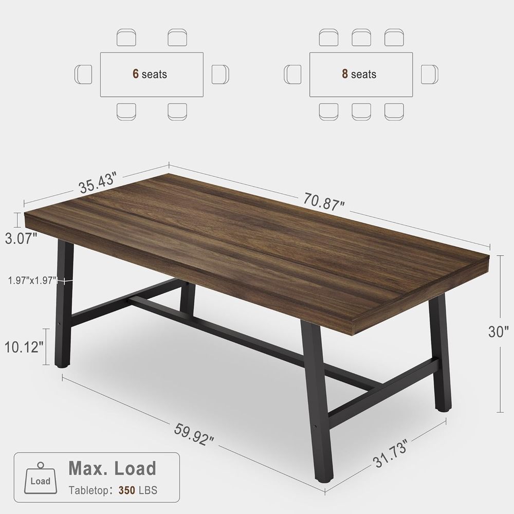 Extra Long Industrial-Style Ru - Dual Monitor Desk Setup avis et prix