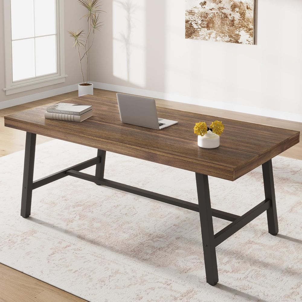 Extra Long Industrial-Style Ru - Dual Monitor Desk Setup avis et prix
