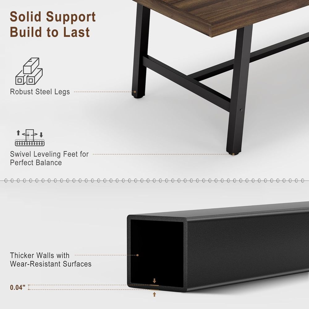 Extra Long Industrial-Style Ru - Dual Monitor Desk Setup avis et prix